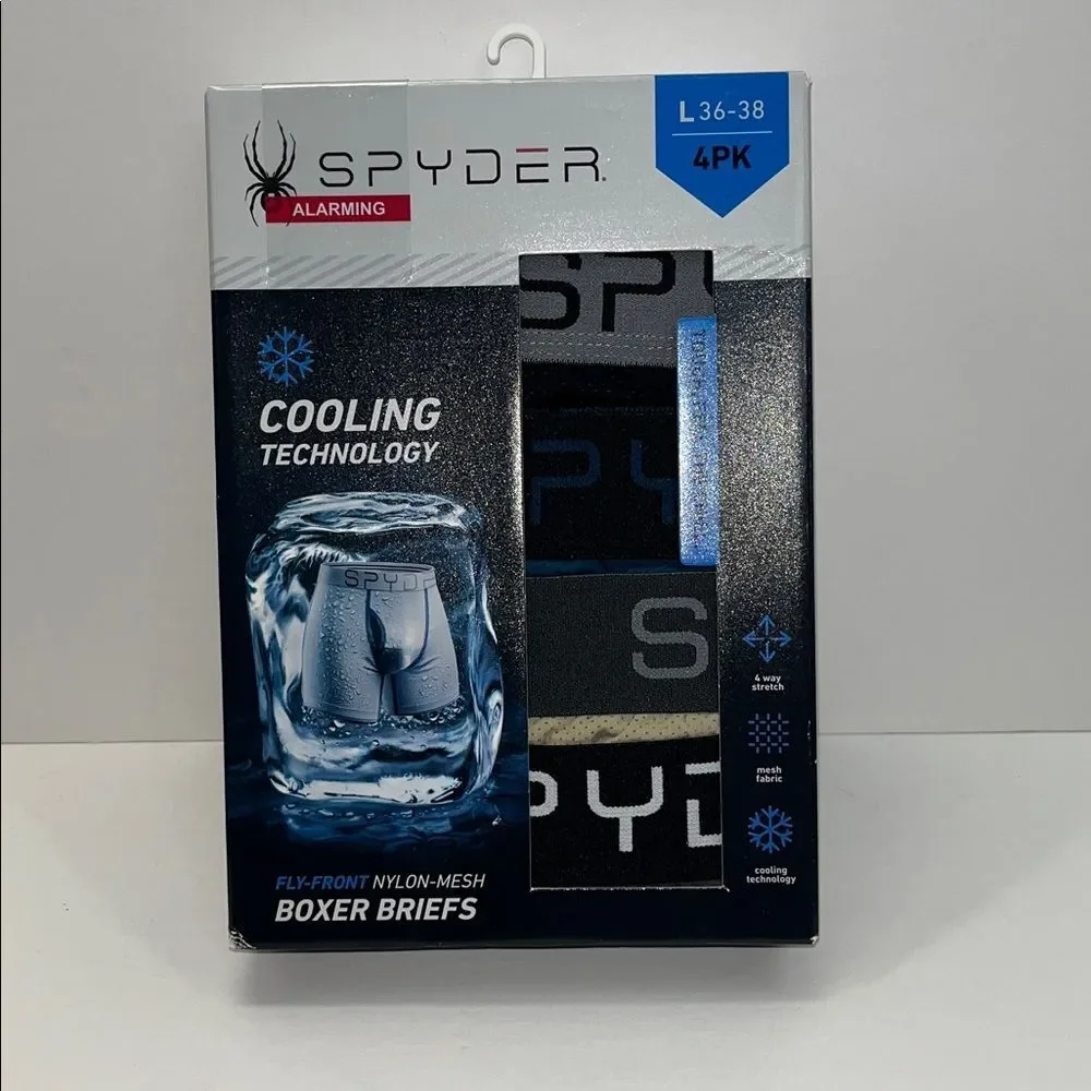 New - Spyder Performance Mesh Boxer Briefs in size L 36-38 4 pk